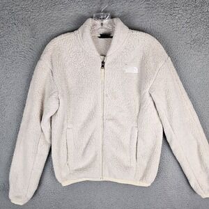 The North Face Groveland Sherpa Bomber Jacket Womens Small White Zip-Up NFDA4QS5
